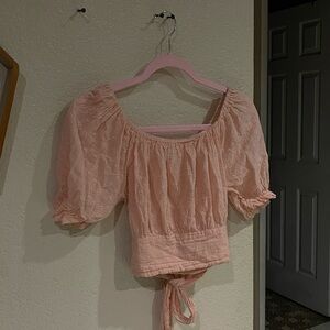 Chic Blush Puff Sleeve Blouse